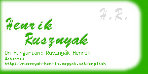 henrik rusznyak business card