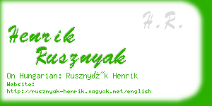 henrik rusznyak business card